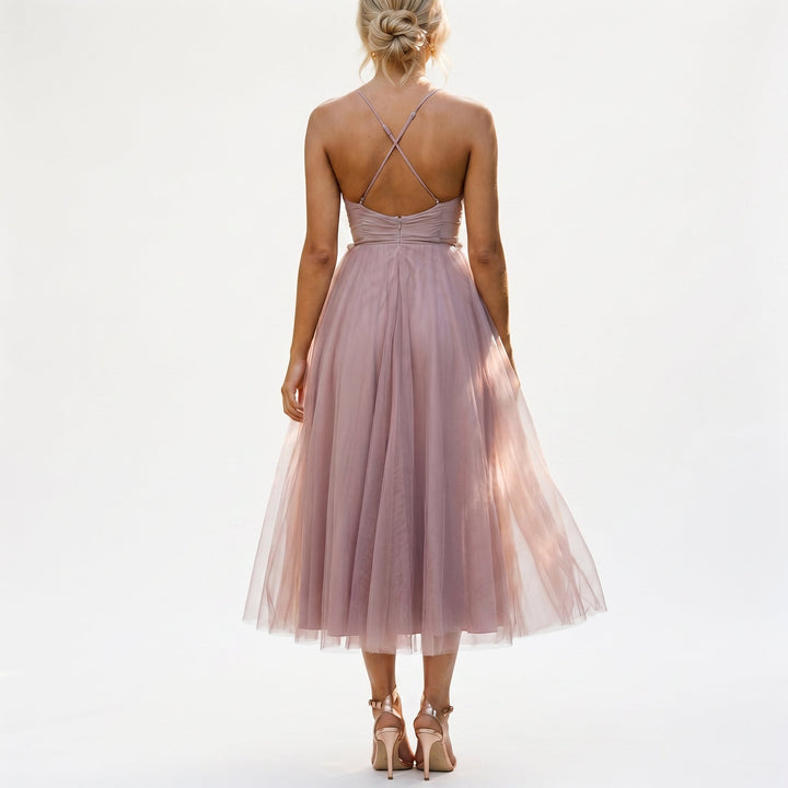 Anita - Elegant Midi Tulle Cocktail Dress for Women&