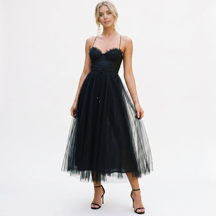 Anita - Elegant Midi Tulle Cocktail Dress for Women&