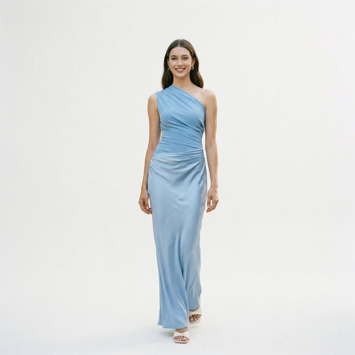 Elegant One Shoulder Maxi Dress - Women&
