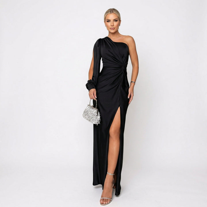 Elegant One-Shoulder Wedding Guest Dress