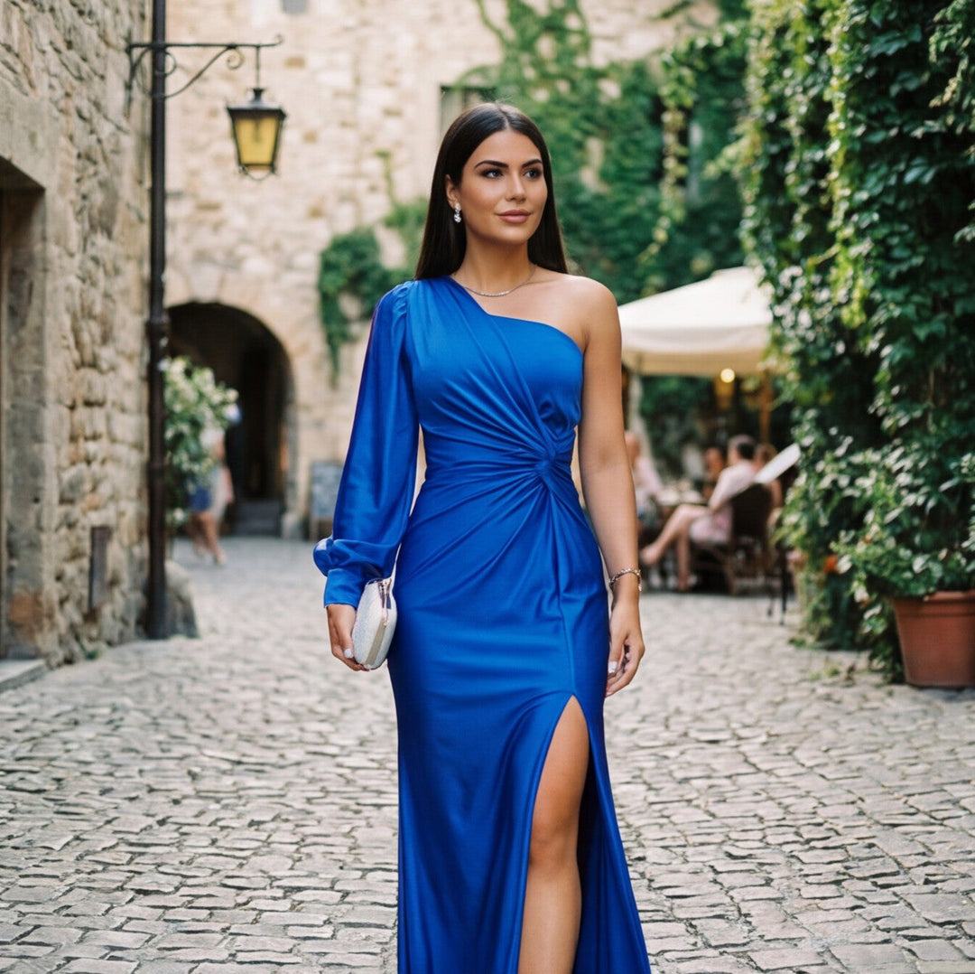 Elegant One-Shoulder Wedding Guest Dress