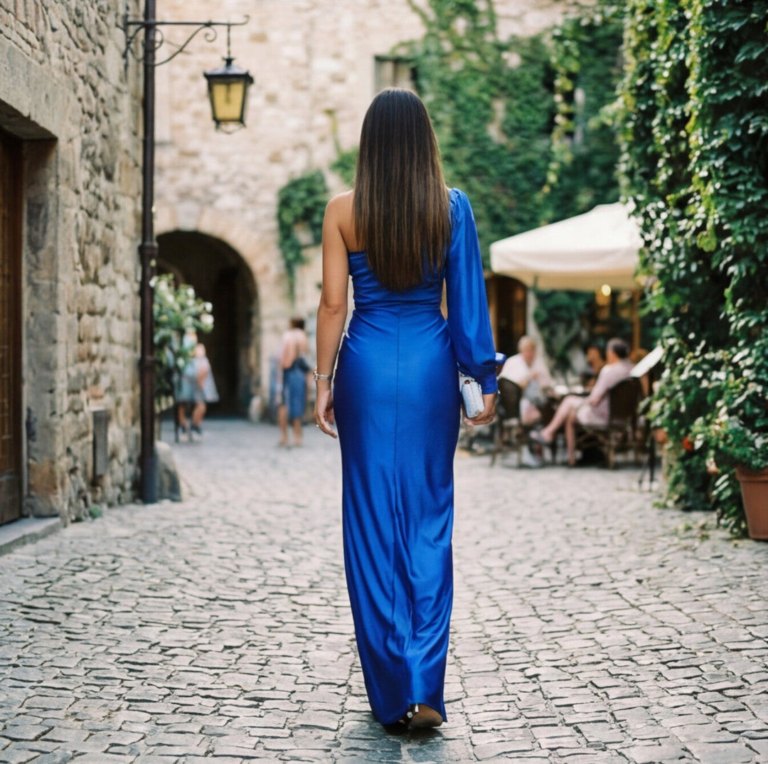 Elegant One-Shoulder Wedding Guest Dress