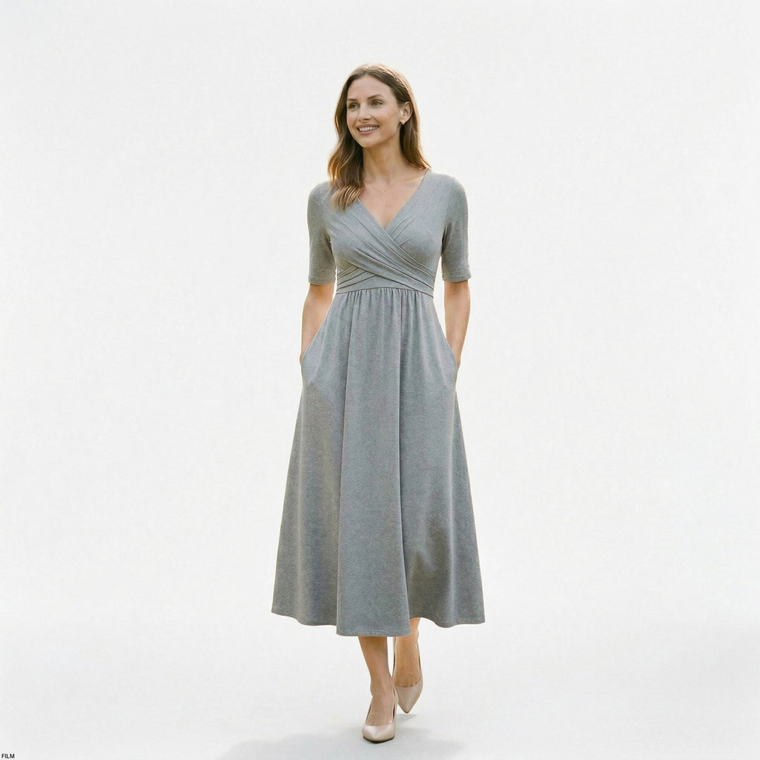 Elegant Wrap Front Summer Dress