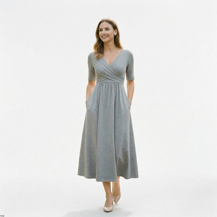 Elegant Wrap Front Summer Dress