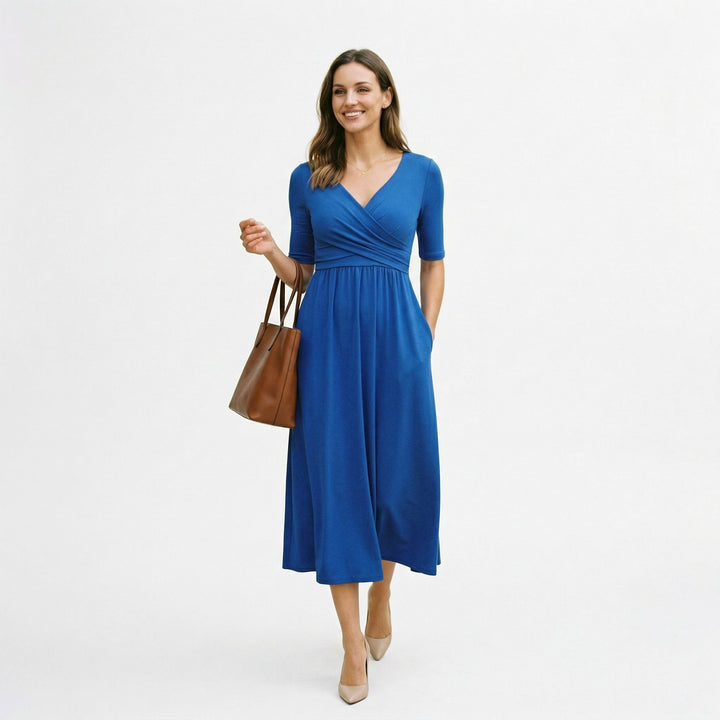 Elegant Wrap Front Summer Dress