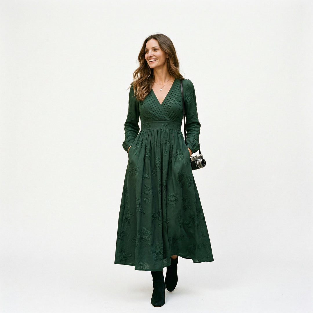 Elegant Wrap Front Summer Dress