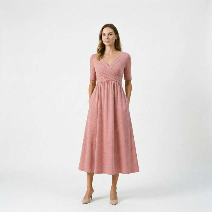 Elegant Wrap Front Summer Dress