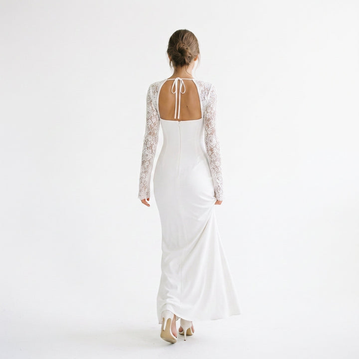 Eliska - Elegant Lace Maxi Dress for Evening Events