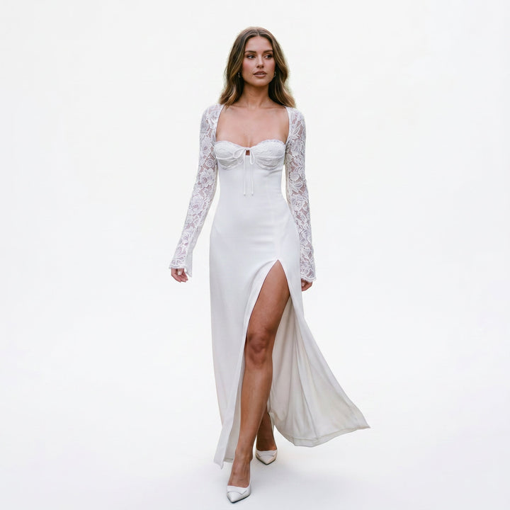 Eliska - Elegant Lace Maxi Dress for Evening Events