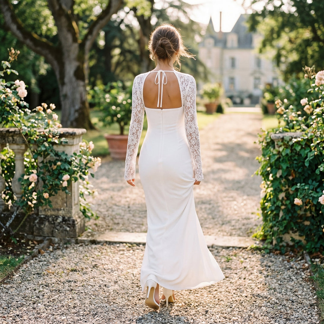 Eliska - Elegant Lace Maxi Dress for Evening Events
