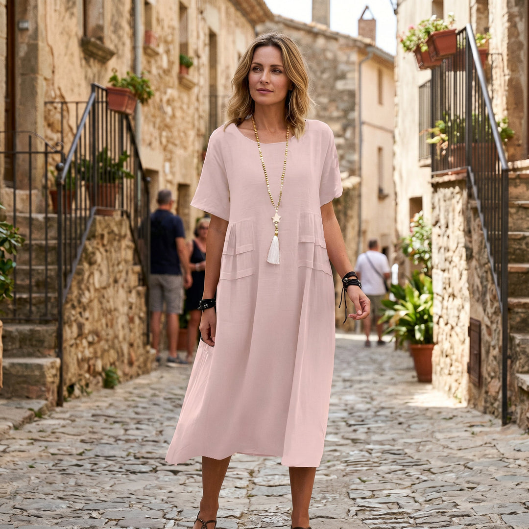 Eliza - Elegant Midi Dress for Women with Pockets
