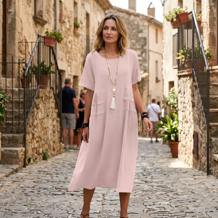 Eliza - Elegant Midi Dress for Women with Pockets
