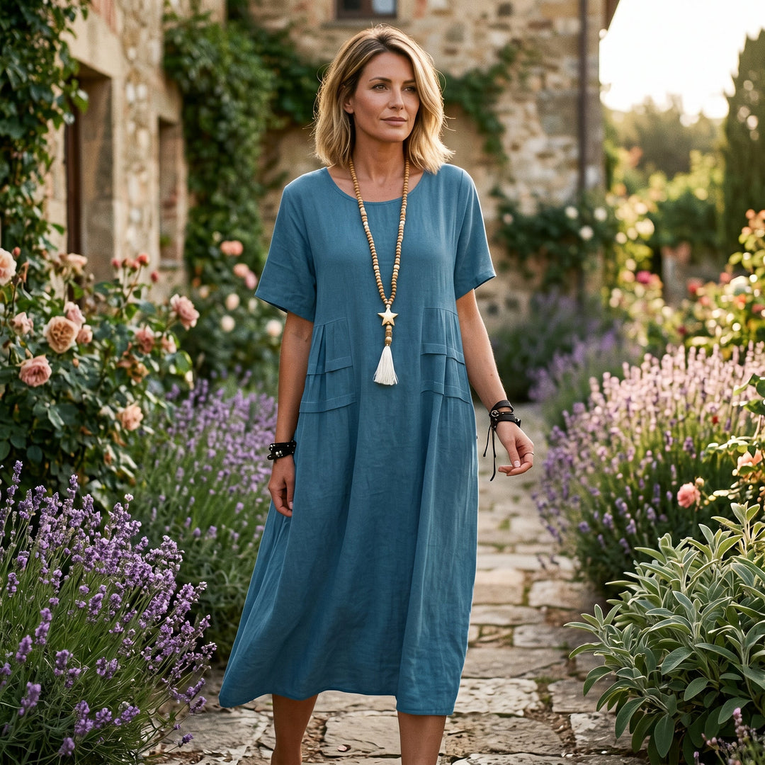 Eliza - Elegant Midi Dress for Women with Pockets