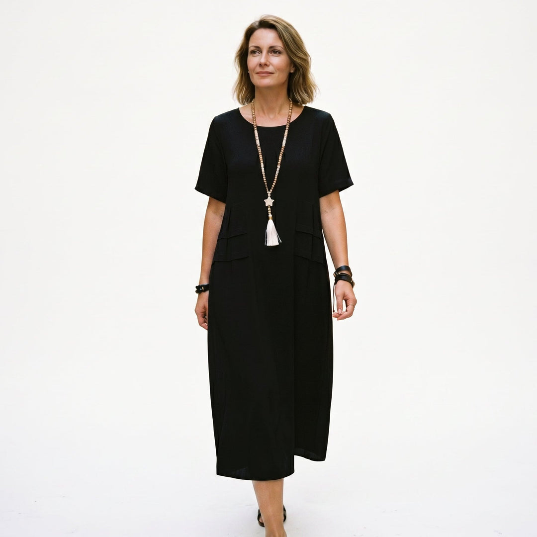 Eliza - Elegant Midi Dress for Women with Pockets