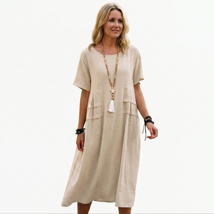 Eliza - Elegant Midi Dress for Women with Pockets