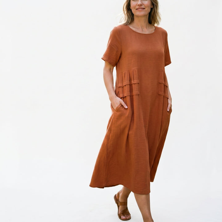 Eliza - Elegant Midi Dress for Women with Pockets
