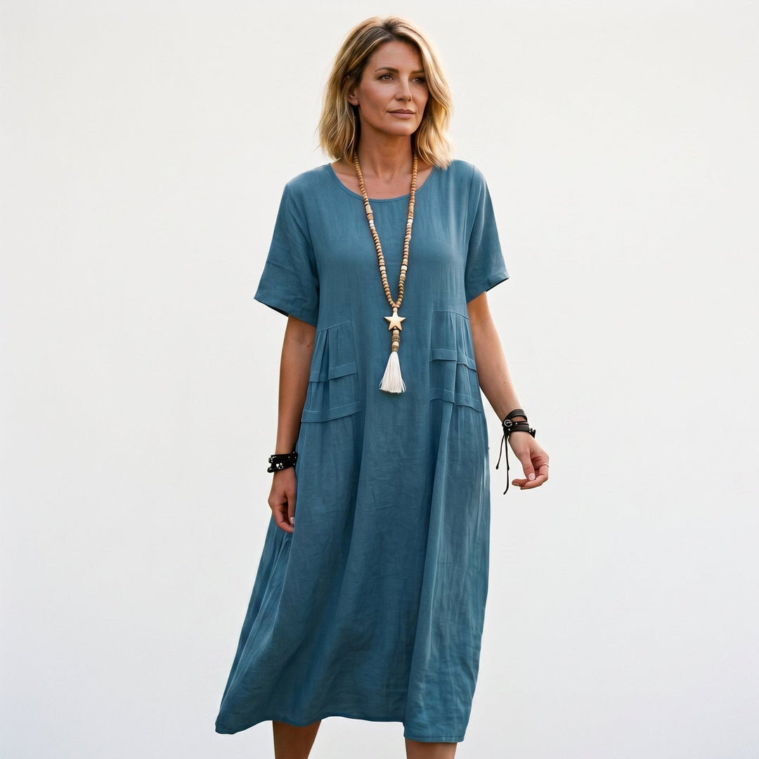 Eliza - Elegant Midi Dress for Women with Pockets