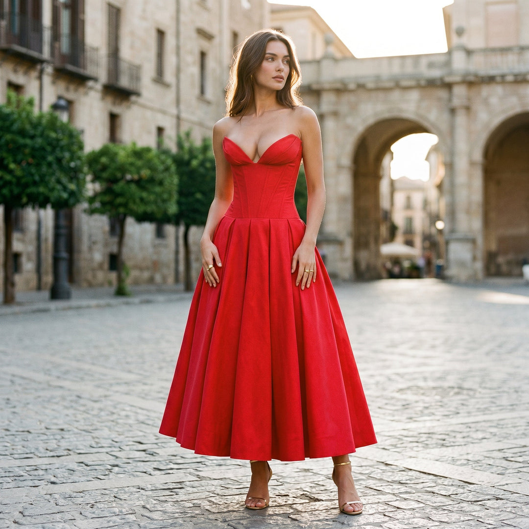 Elegant White Midi Dress for Special Events