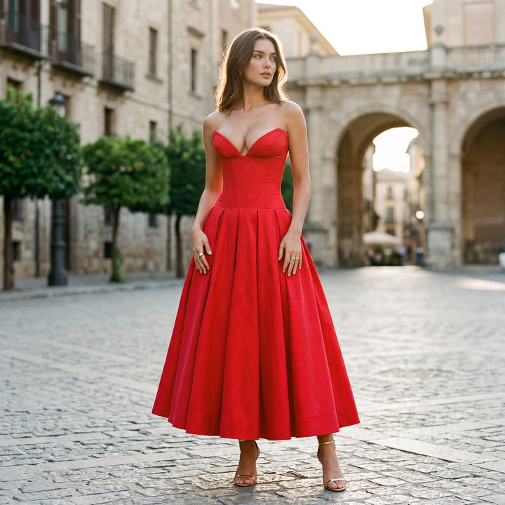 Elegant White Midi Dress for Special Events