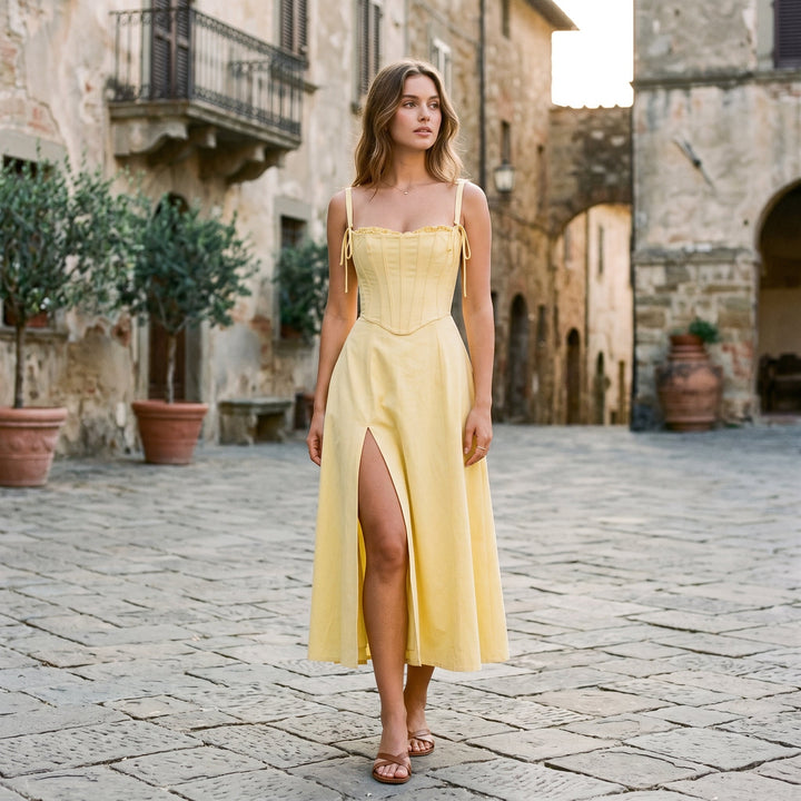 Elegant White Midi Dress for Special Events