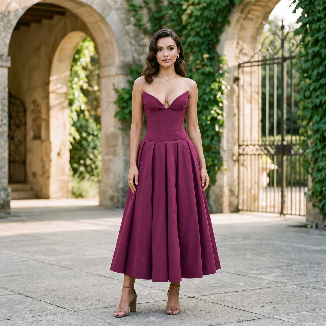 Elegant White Midi Dress for Special Events