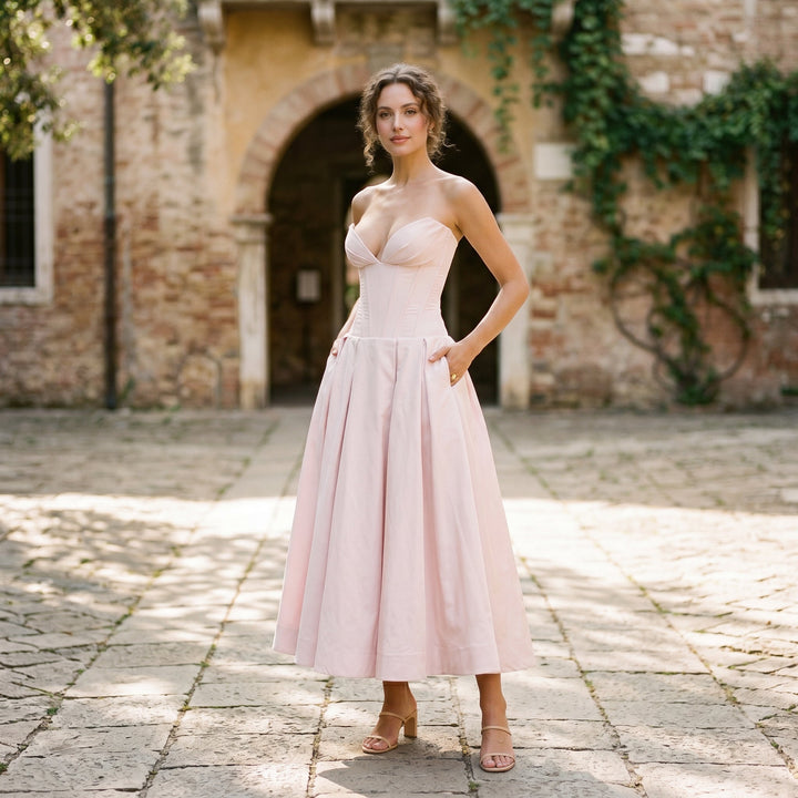 Elegant White Midi Dress for Special Events