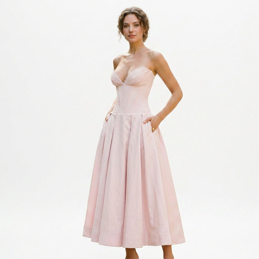 Elegant White Midi Dress for Special Events