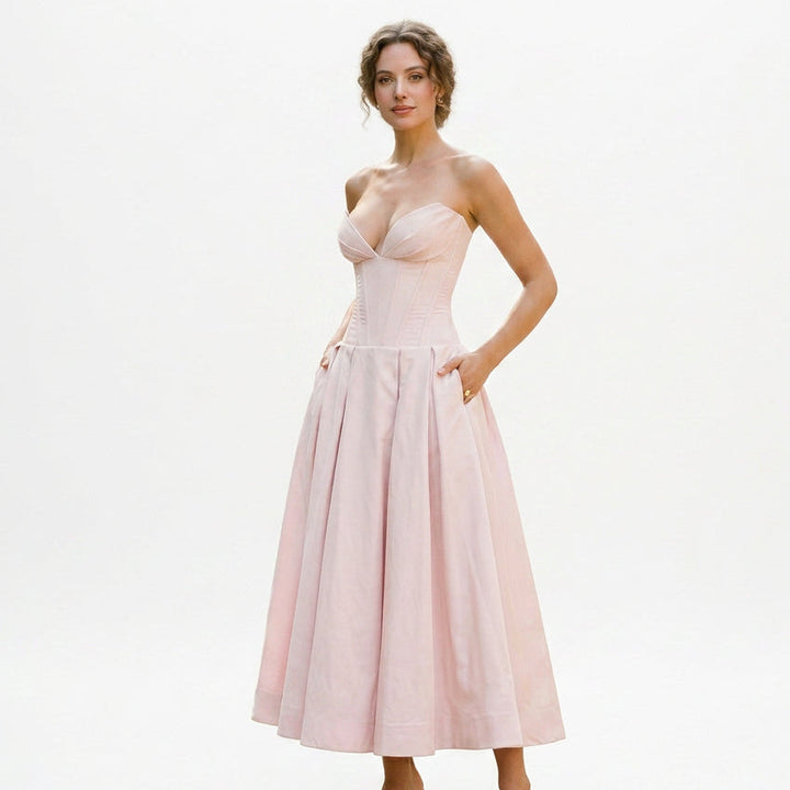 Elegant White Midi Dress for Special Events