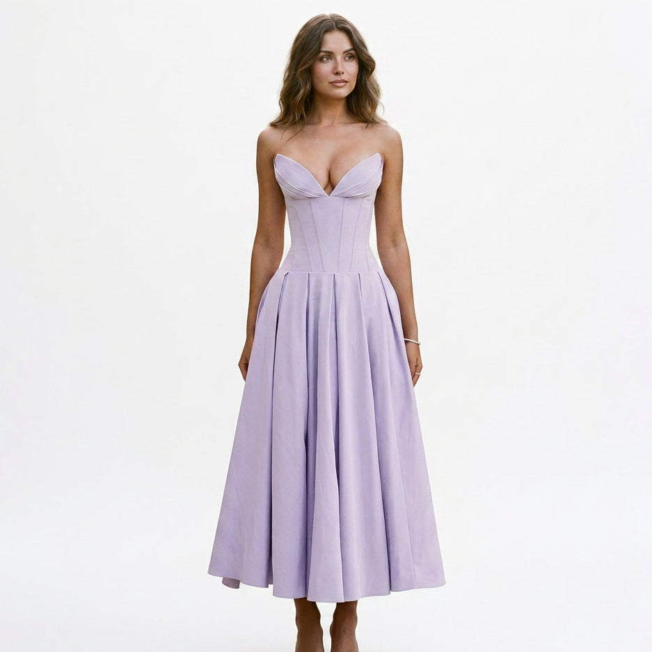 Elegant White Midi Dress for Special Events