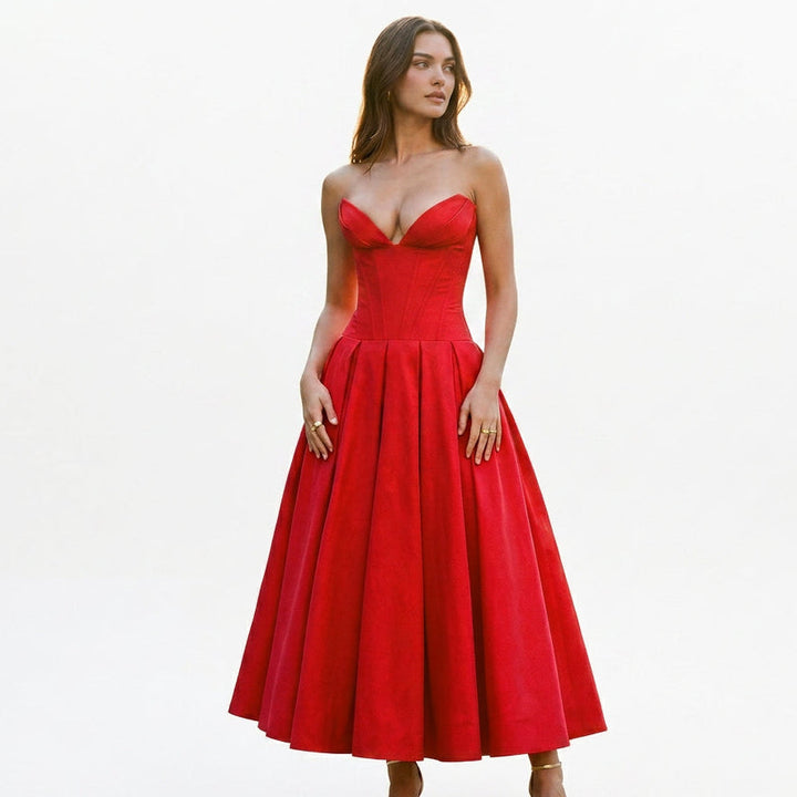Elegant White Midi Dress for Special Events
