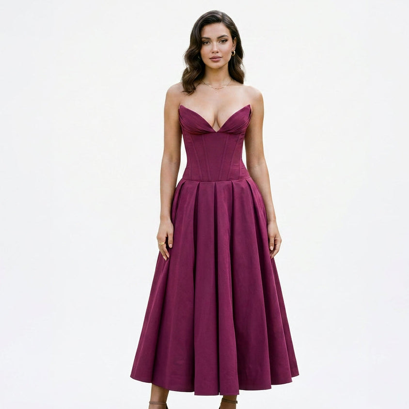 Elegant White Midi Dress for Special Events