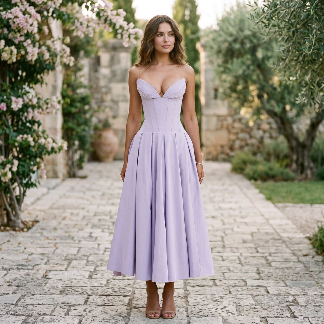 Elegant White Midi Dress for Special Events