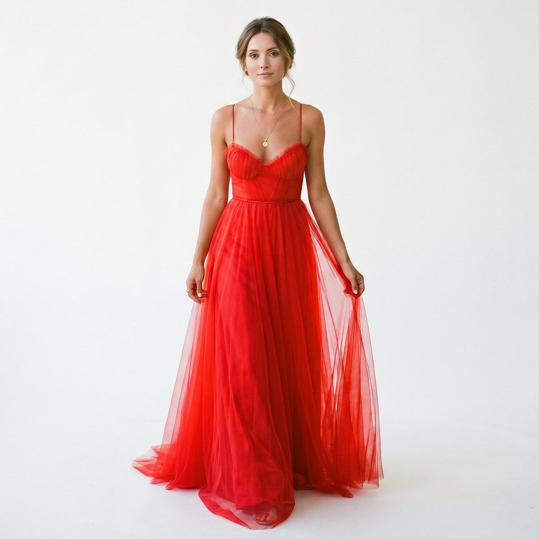 Elegant White Tulle Midi Dress for Women