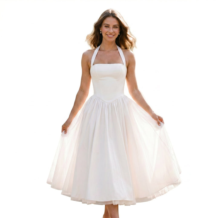 Galatea - Elegant Wedding Guest Midi Dress