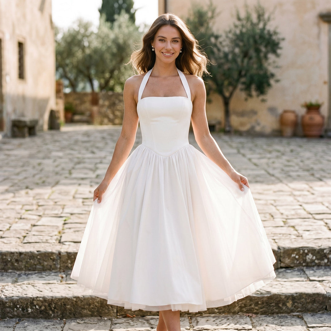 Galatea - Elegant Wedding Guest Midi Dress