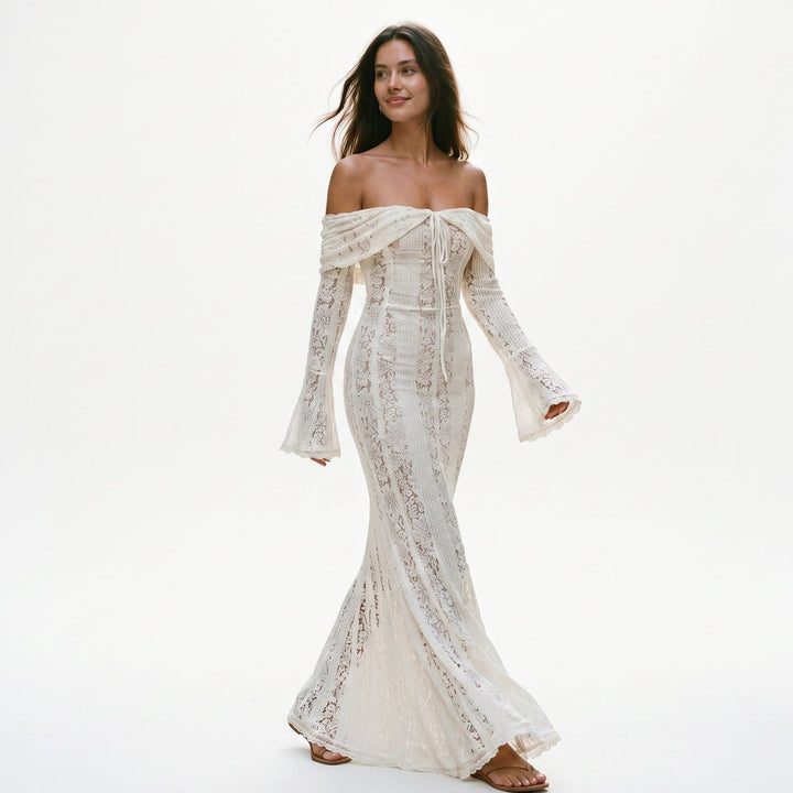 Georgia - Elegant Off-Shoulder Lace Maxi Dress