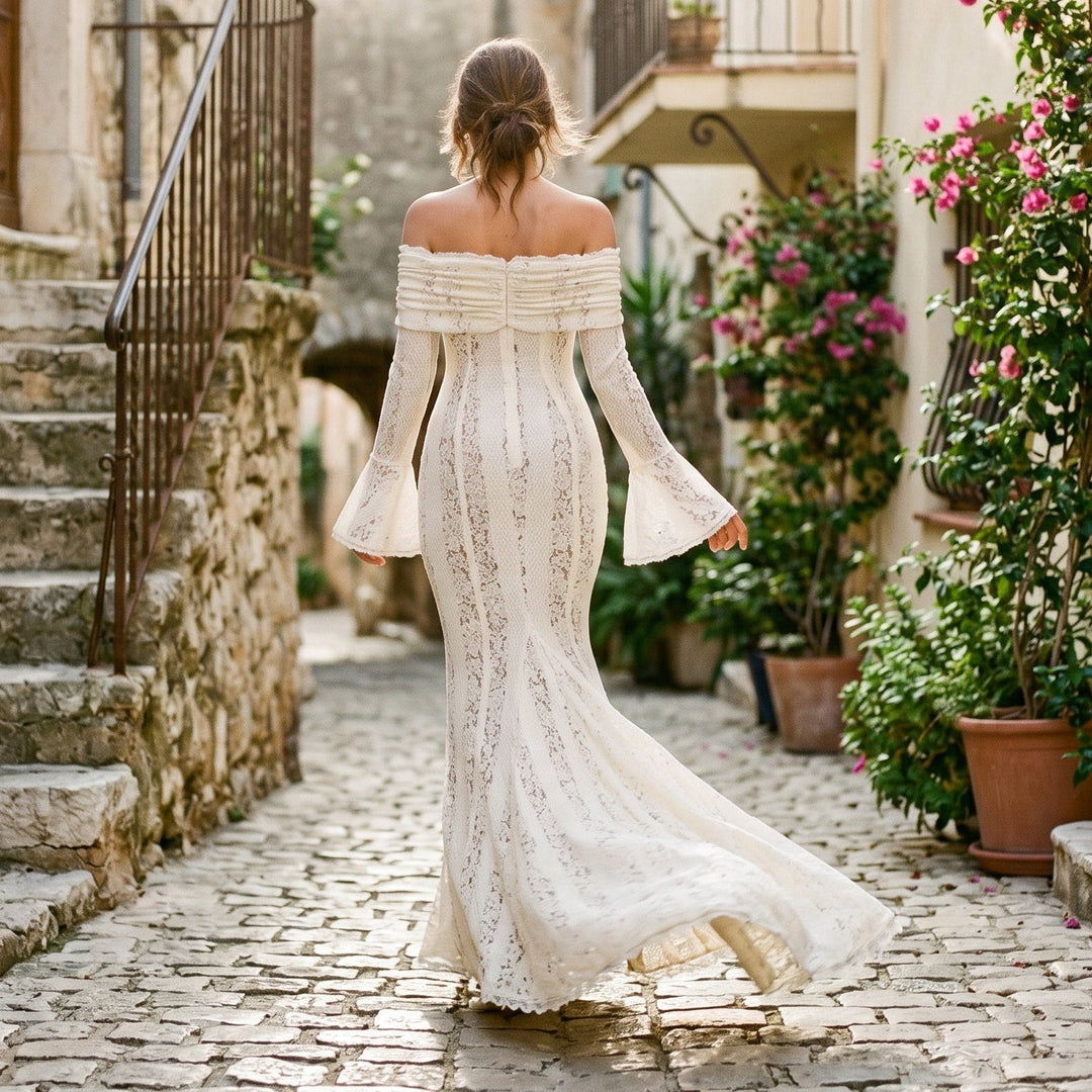 Georgia - Elegant Off-Shoulder Lace Maxi Dress