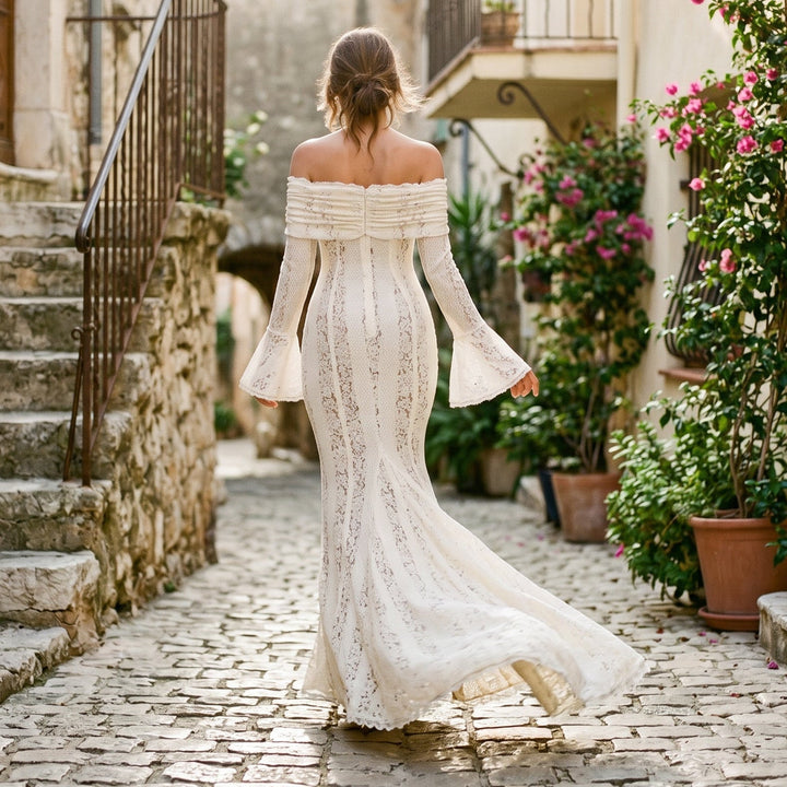 Georgia - Elegant Off-Shoulder Lace Maxi Dress