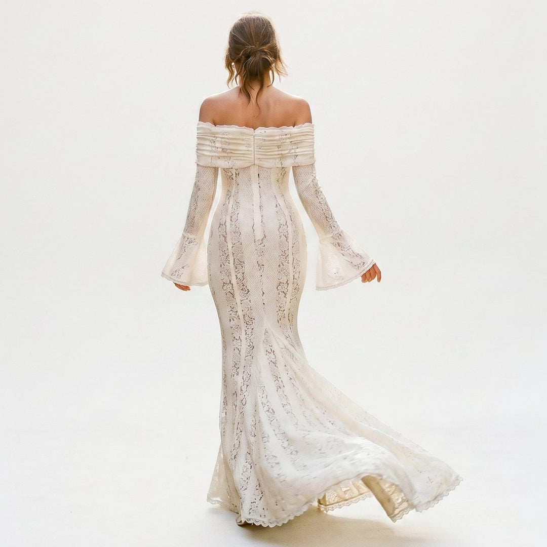 Georgia - Elegant Off-Shoulder Lace Maxi Dress