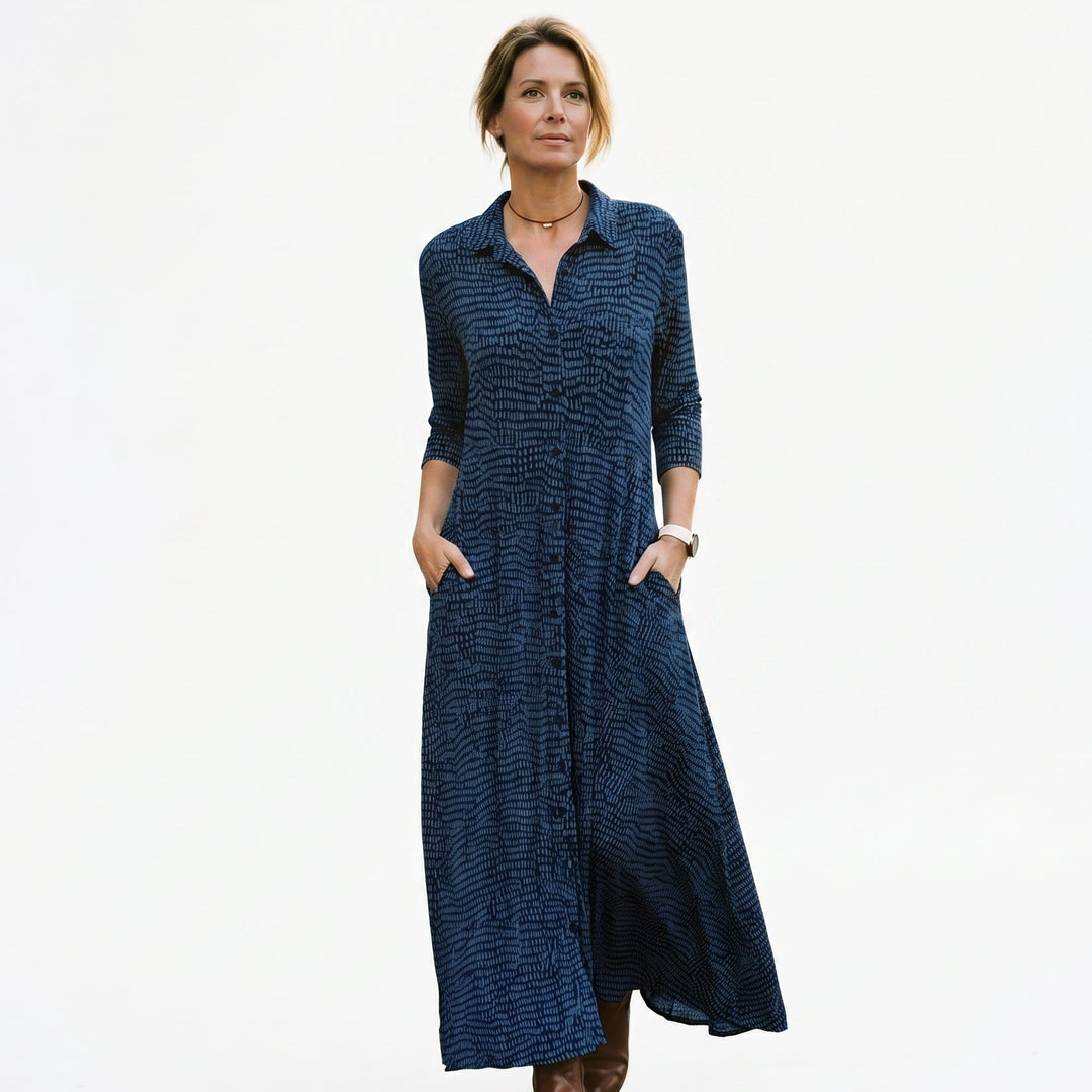 Georgia - Relaxed V-Neck Maxi Dress for Women