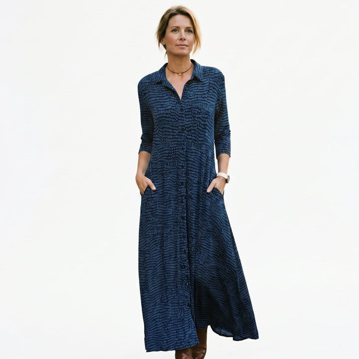 Georgia - Relaxed V-Neck Maxi Dress for Women