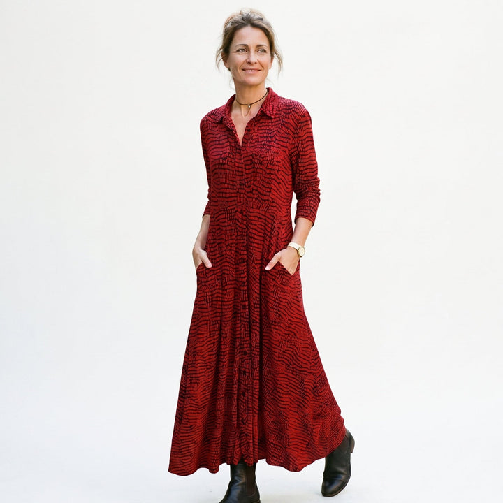 Georgia - Relaxed V-Neck Maxi Dress for Women