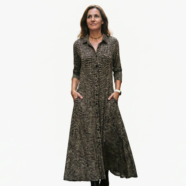 Georgia - Relaxed V-Neck Maxi Dress for Women