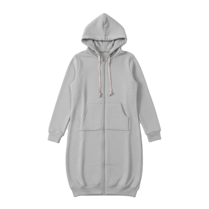 Cozy Longline Zip Hoodie for Everyday Style