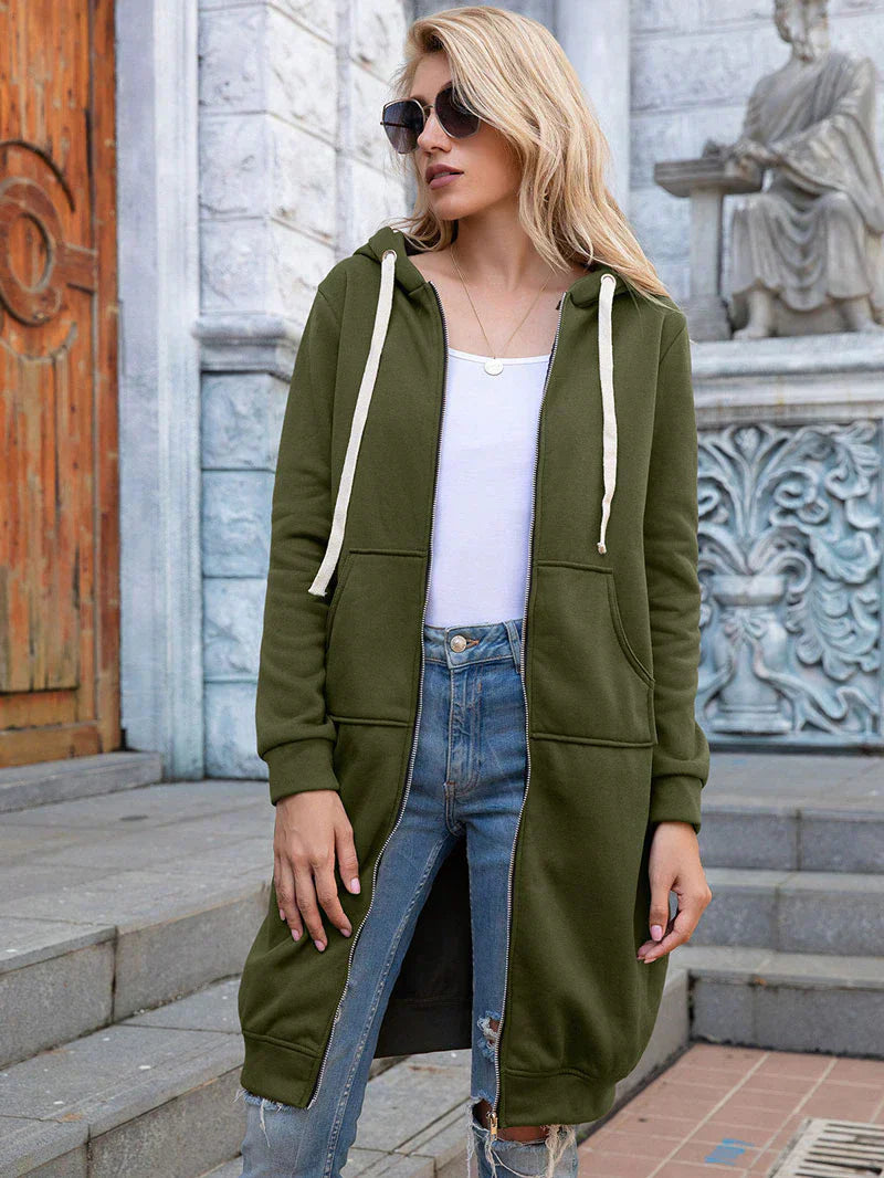 Cozy Longline Zip Hoodie for Everyday Style