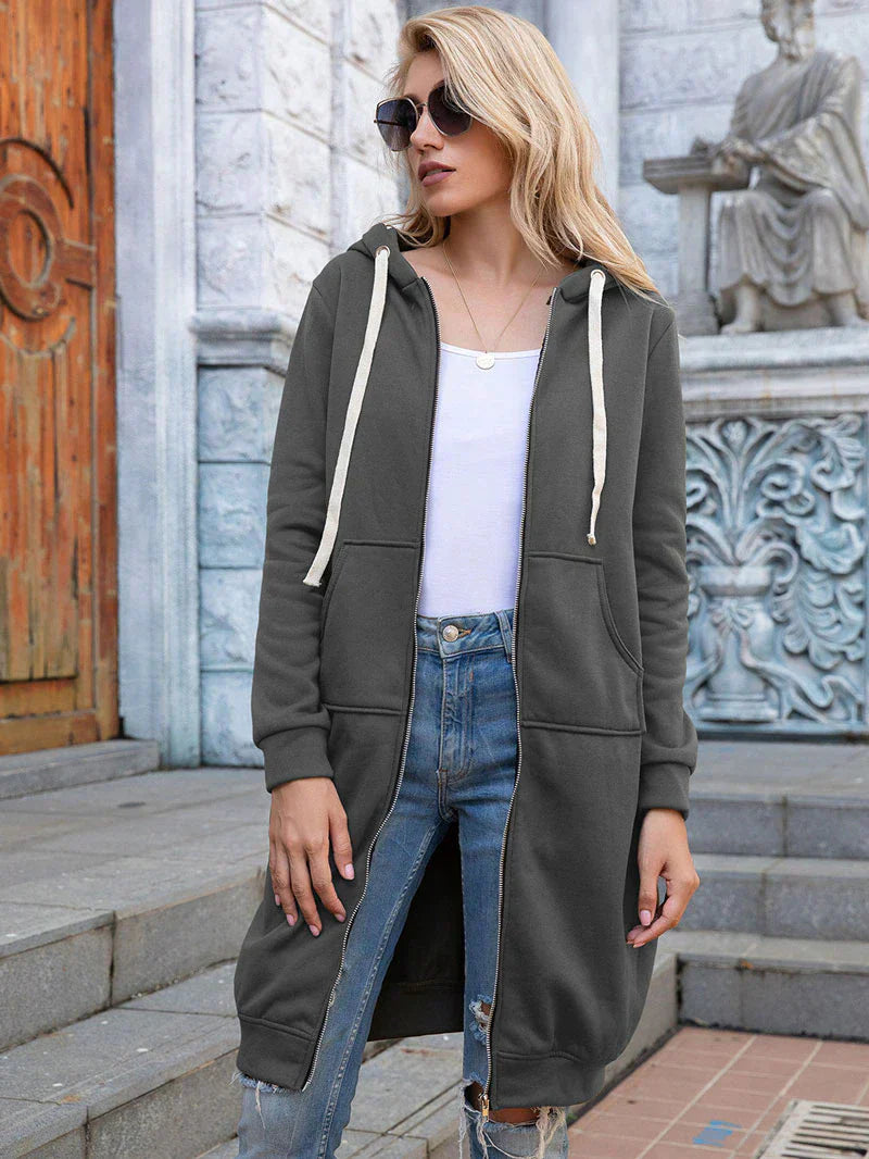 Cozy Longline Zip Hoodie for Everyday Style