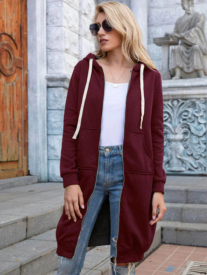 Cozy Longline Zip Hoodie for Everyday Style