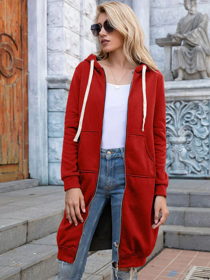 Cozy Longline Zip Hoodie for Everyday Style