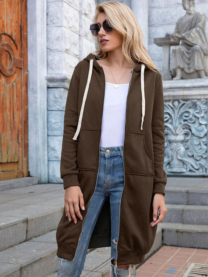 Cozy Longline Zip Hoodie for Everyday Style