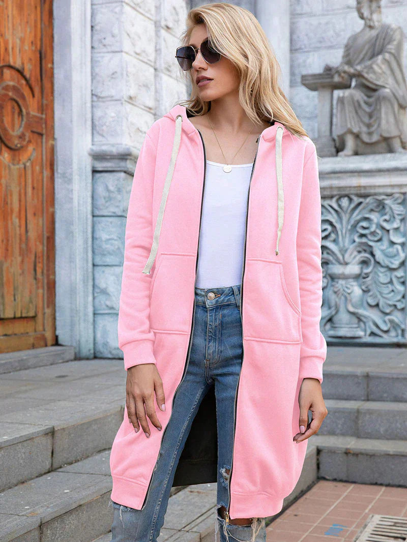 Cozy Longline Zip Hoodie for Everyday Style
